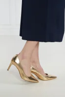 Δερμάτινος ψηλοτάκουνα παπούτσια ALINA FLEX PUMP Michael Kors χρυσό