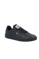 δερμάτινος sneakers Tommy Jeans μαύρο