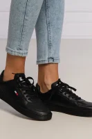 δερμάτινος sneakers Tommy Jeans μαύρο
