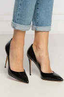 δερμάτινος ψηλοτάκουνα παπούτσια sense Casadei μαύρο