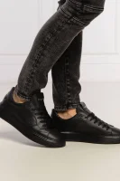 Δερμάτινος sneakers temple Philippe Model μαύρο