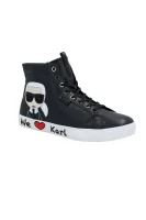 δερμάτινος sneakers skool Karl Lagerfeld μαύρο