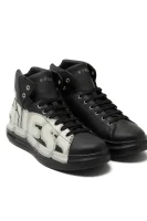 Sneakers VIBO | με την προσθήκη δέρματος Guess μαύρο