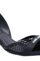 δερμάτινος ψηλοτάκουνα παπούτσια pandora Karl Lagerfeld μαύρο