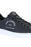 δερμάτινος sneakers kourt maison Karl Lagerfeld μαύρο