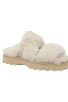 Μάλλινος παπούτσι για το σπίτι wobbegong | με την προσθήκη δέρματος EMU Australia άσπρο