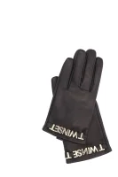 δερμάτινα γάντια TWINSET μαύρο