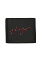 Δερμάτινα πορτοφόλι Handwritten_Trifold HUGO μαύρο