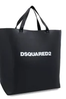 δερμάτινα τσάντα shopper Dsquared2 μαύρο