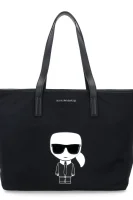 τσάντα shopper k/ikonik tote | με την προσθήκη δέρματος Karl Lagerfeld μαύρο