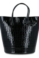 Δερμάτινα τσάντα shopper Diana Croco Coccinelle μαύρο