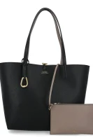 Διμερής τσάντα shopper + τσαντάκι LAUREN RALPH LAUREN μαύρο