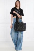 Τσάντα shopper + κασκόλ Elisabetta Franchi μαύρο