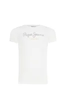 T-shirt HANA GLITTER | Regular Fit Pepe Jeans London άσπρο