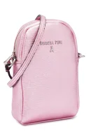 Δερμάτινα τσάντα ώμου Patrizia Pepe ροζ