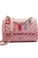 Τσάντα ώμου CROSSBODY FLAP BAG Guess πουδραρισμένο ροζ