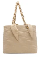 Τσάντα shopper + κασκόλ Elisabetta Franchi μπεζ