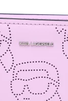 Δερμάτινα τσάντα ώμου Karl Lagerfeld μωβ