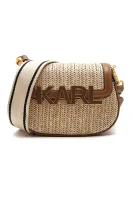 Ταχυδρομική τσάντα K/LETTERS WOVEN | με την προσθήκη δέρματος Karl Lagerfeld μπεζ