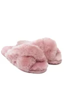 μάλλινος παπούτσι για το σπίτι mayberry | με την προσθήκη δέρματος EMU Australia πουδραρισμένο ροζ