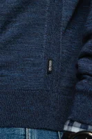 μάλλινος πουλόβερ melba p | slim fit BOSS BLACK μπλέ