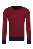 μάλλινος πουλόβερ color tipped | regular fit Tommy Hilfiger μπορντό