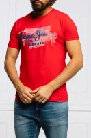 t-shirt golders | tailored slim Pepe Jeans London κόκκινο