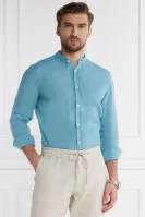 Λινό πουκάμισο Race | Regular Fit BOSS ORANGE μπλέ