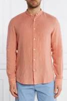 Λινό πουκάμισο Race | Regular Fit BOSS ORANGE χρώμα σολομού