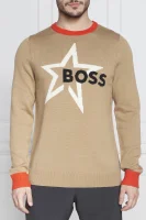 μάλλινος πουλόβερ boss x perfect moment | regular fit BOSS BLACK χρώμα καμήλας 