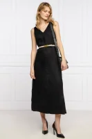 Λινό φούστα DKNY μαύρο