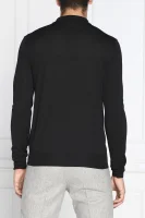 μάλλινος πουλόβερ ruben πόλοshirt l-s | slim fit Oscar Jacobson μαύρο