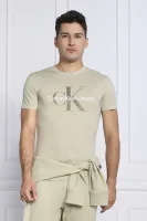 T-shirt | Slim Fit CALVIN KLEIN JEANS χρώμα ελιάς
