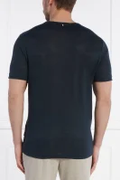 Λινό t-shirt Tiburt 456 | Regular Fit BOSS BLACK ναυτικό μπλε