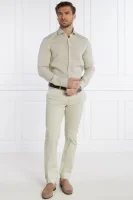Λινό πουκάμισο H-HANK | Slim Fit BOSS BLACK χρώμα άμμου
