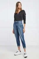 Μπλούζα | Cropped Fit Tommy Jeans μαύρο
