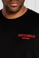 T-shirt FLOCK LOGO | Regular Fit Just Cavalli μαύρο