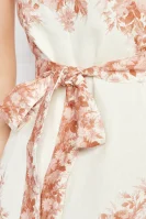 Λινό φόρεμα με ζώνη TWINSET εκρί