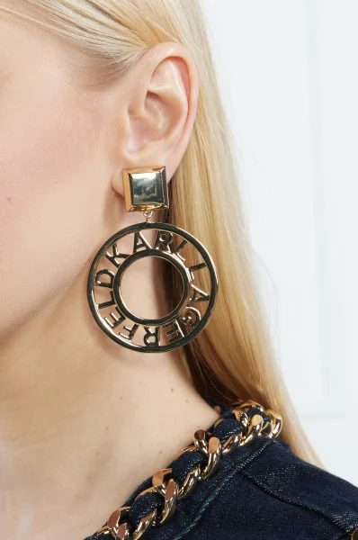 Σκουλαρίκια k/circle logo archive earrings Karl Lagerfeld χρυσό