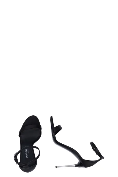 Ψηλοτάκουνα σανδάλια | με την προσθήκη δέρματος Dolce & Gabbana μαύρο