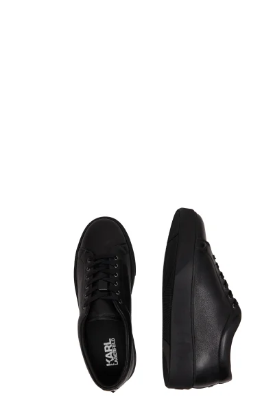 Sneakers FLINT Lace Lo Lthr | με την προσθήκη δέρματος Karl Lagerfeld μαύρο