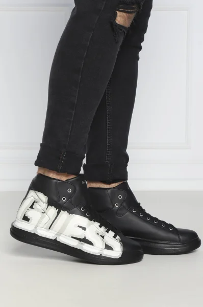 Sneakers VIBO | με την προσθήκη δέρματος Guess μαύρο