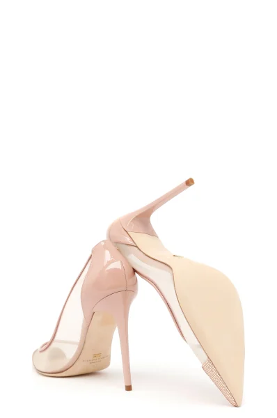 Δερμάτινος ψηλοτάκουνα παπούτσια Elisabetta Franchi ροζ
