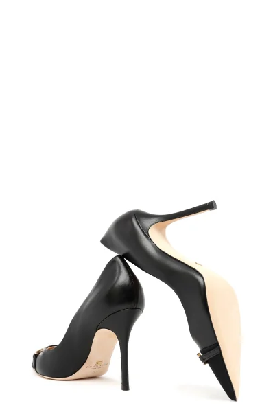 Δερμάτινος ψηλοτάκουνα παπούτσια Elisabetta Franchi μαύρο