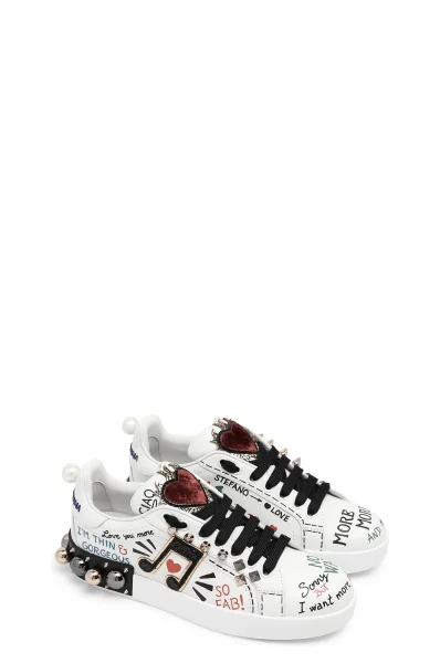 Δερμάτινος sneakers Dolce & Gabbana άσπρο