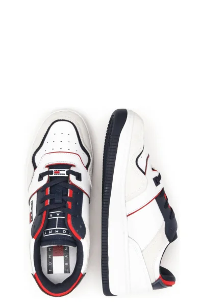 Sneakers deconstructed basket | με την προσθήκη δέρματος Tommy Jeans άσπρο