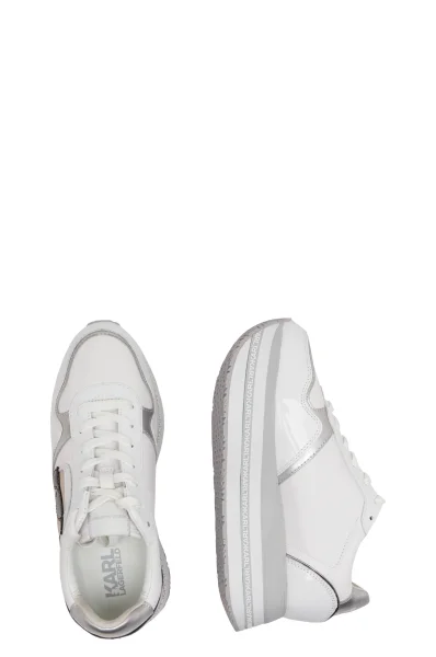 Δερμάτινος sneakers VELOCITA MAX Karl NFT Lo Lace Karl Lagerfeld άσπρο