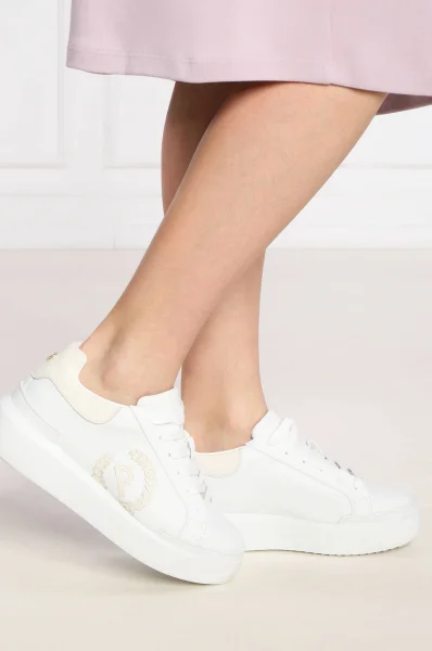 Sneakers | με την προσθήκη δέρματος Pollini άσπρο
