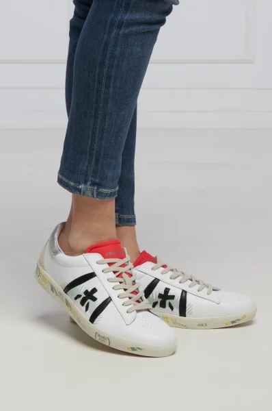 Δερμάτινος sneakers Andy Premiata άσπρο
