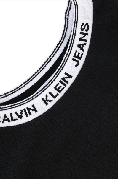 Μπλούζα INTARSIA LOGO | Regular Fit CALVIN KLEIN JEANS μαύρο